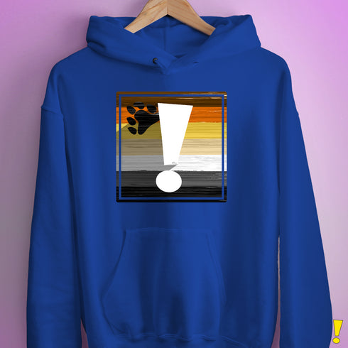 Bear Pride Flag Exclamation Point Hoodie - Royal Blue